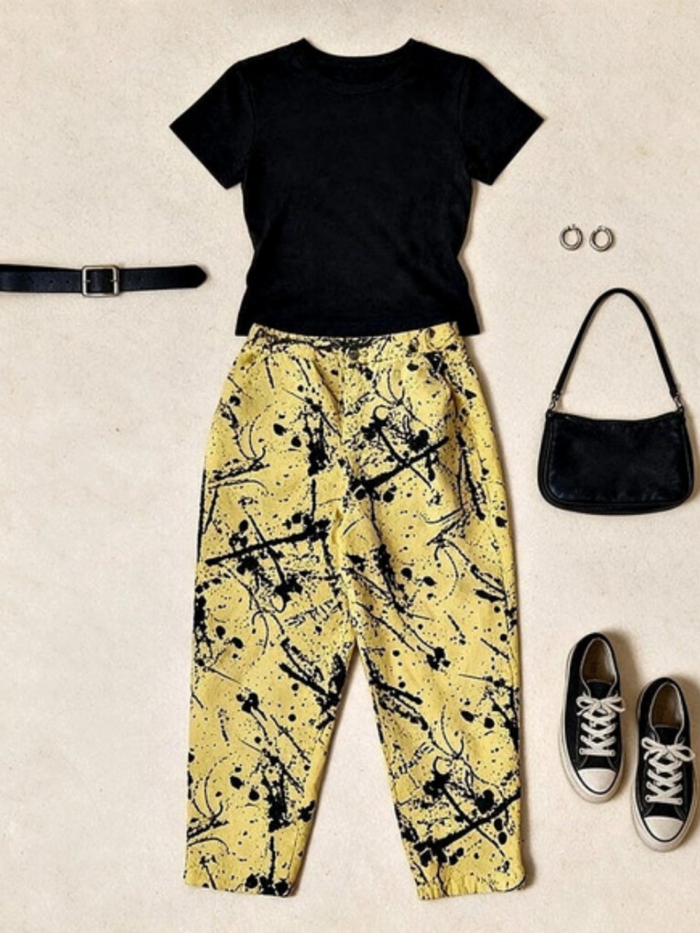ESPRIT SPORT Women's Abstract Ankle Pants Yellow Size 1/2